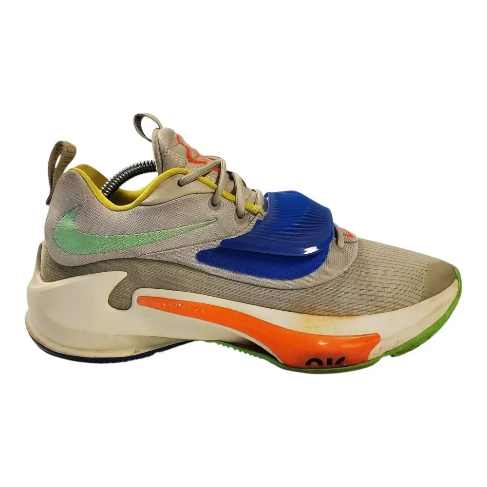 NIKE Shoes AIR ZOOM FREAK 3 Mens Size 10 Gray Blue Green Basketball Sneaker